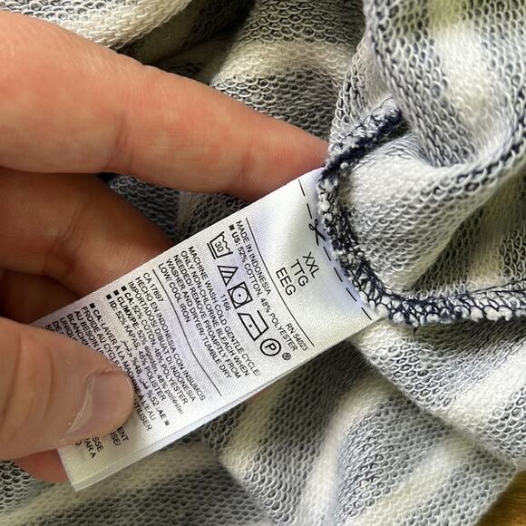 Old Navy XXL Navy & White Striped Ruffled Long Sleeve Sweater - Picture 9 of 10